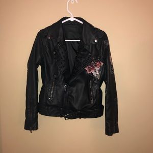 Blank NYC Studded Floral Leather Jacket
